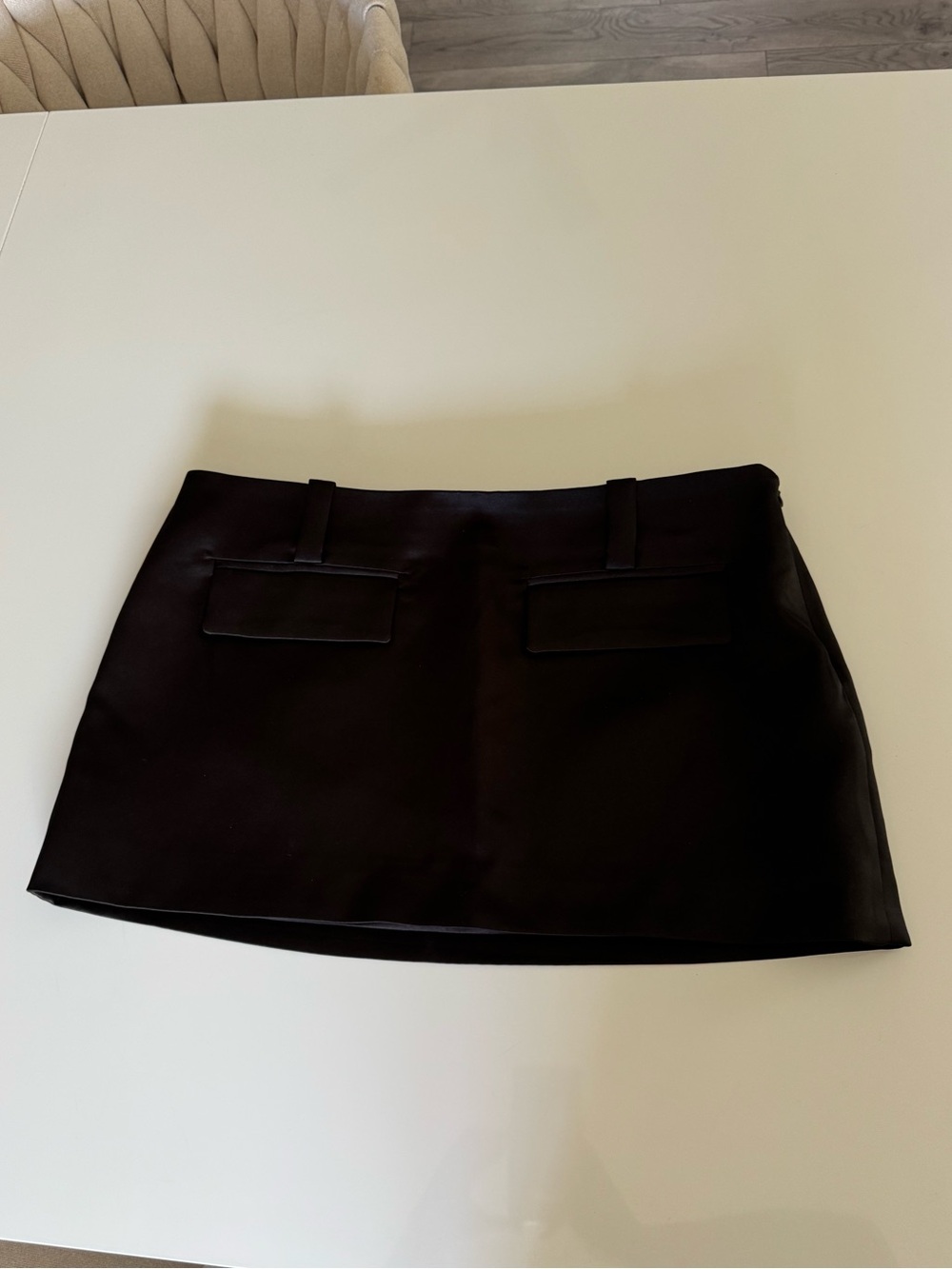 Black Satin Mini Skirt M